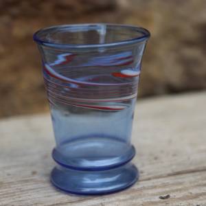 filigrane mini Vase blaues Glas Fadenglas mundgeblasen Lauscha 70er Jahre Vintage DDR Bild 2