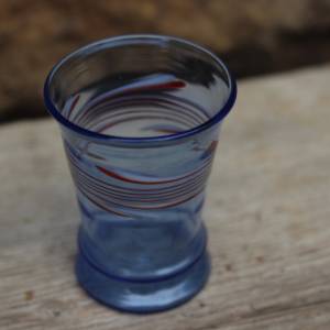 filigrane mini Vase blaues Glas Fadenglas mundgeblasen Lauscha 70er Jahre Vintage DDR Bild 4