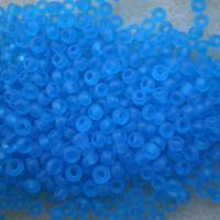 Hochwertige Glasperlen, Rocailles, 2,6 mm / 25 g * blau transparent matt Bild 1