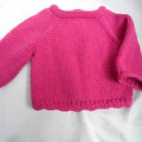 Babypullover, handgestrickt in Pink, Gr. 56/62, 1-3 Mon Bild 1