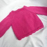 Babypullover, handgestrickt in Pink, Gr. 56/62, 1-3 Mon Bild 3