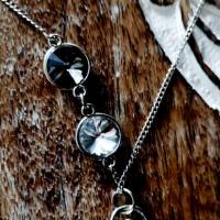 Kettenuhr, Uhr mit Kette, Mandala-Design,schwarz Bild 4