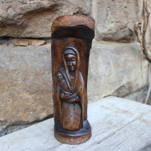 afrikanische Weihnachtskrippe Maria mit Kind Marienfigur Holz geschnitzt Bild 1
