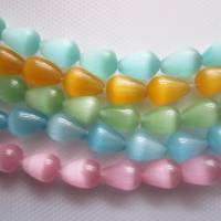 8x Cateye Perlen in Tropfenform 14 mm x 10 mm 5 Farben zur Auswahl Bild 1
