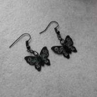 Filigran Schmetterling  schwarz Ohrhänger Ohrringe Bild 2