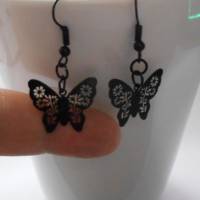 Filigran Schmetterling  schwarz Ohrhänger Ohrringe Bild 3