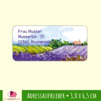 24 Adressaufkleber | Lavendelfeld - eckig 3,0 x 6,5 cm Bild 1