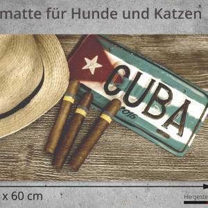 Napfunterlage | Futtermatte „Kubanische Zigarillos“ aus Premium Vinyl - 60x40 cm - rutschhemmend, abwaschbar, reißfest - Bild 2