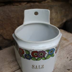 2 Wand Vorratsdosen Porzellandosen Mehl Salz Küche vintage shabby Landhaus Bild 4