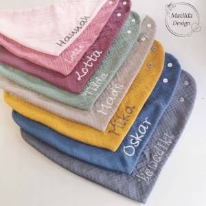Personalisiertes Halstuch mit Namen - Musselin - verschiedene Farben und Größen - mint Bild 5