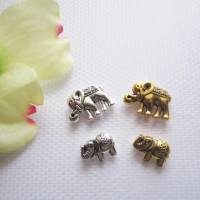 4/6x Metallperlen Elefant 2 Größen und 2 Farben zur Auswahl Bild 1