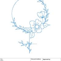 Stickdatei und Plotterdatei Symbol mit Blumen in drei Größen Bild 3
