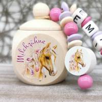 Zahndose Milchzahndose mit Name Mädchen Pferd Zahndose Milchzähne Geschenk Einschulung Bild 2