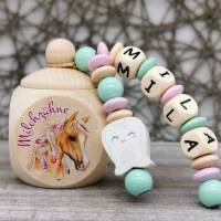 Zahndose Milchzahndose mit Name Mädchen Pferd Zahndose Milchzähne Geschenk Einschulung Bild 5