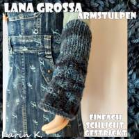 Armstulpen Anthrazit Grau Dunkelgrau Schwarz Farbverlauf Wolle von Lana Grossa Bild 10