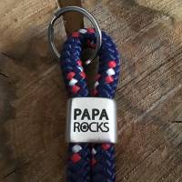 ️️️ Toller maritimer Schlüsselanhänger aus Segelseil „Papa Rocks“ Bild 2