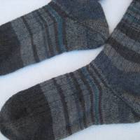 Socken Männersocken handgestrickt mit verstärkter Ferse in Übergröße 46/47 ➜ Bild 2
