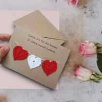 Karte mit Herzen Valentinstag, Klappkarte handgemacht, Glückwunschkarte Jahrestag, Geburtstagskarte Liebe, Grusskarte Bild 1