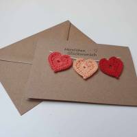 Karte mit Herzen Valentinstag, Klappkarte handgemacht, Glückwunschkarte Jahrestag, Geburtstagskarte Liebe, Grusskarte Bild 6
