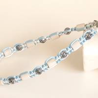 EM-Keramik Halsband Hellblau/Weiß Bild 1