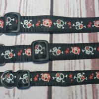 Hundehalsband Halsband "Skulls", rot auf schwarz, ca. 29cm-43cm, 2,5cm breit Bild 7