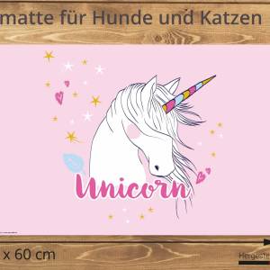 Napfunterlage | Futtermatte „Unicorn“ aus Premium Vinyl - 60x40 cm - rutschhemmend, abwaschbar, reißfest - Made in Germa Bild 2