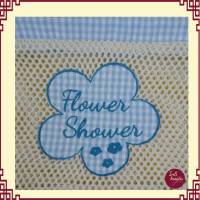 "Flower Shower" Beauty Duschseifenbeutel  mit Maschinen-Stickerei - Perfekt für Einkauf und Aufbewahrung Bild 4