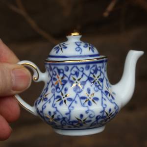 Miniatur Teekännchen Kaffeekännchen Sammler PMI Porzellan Vintage Bild 1