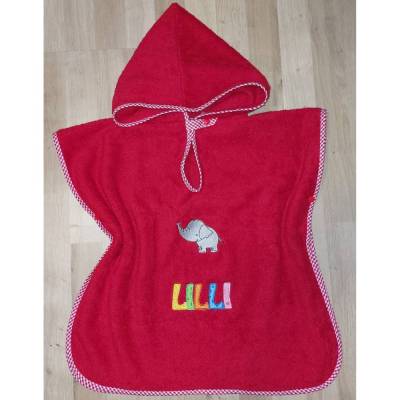 Badeponcho, Poncho mit Stickbild und Name nach Wunsch