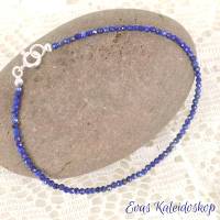 Dünnes Lapis Lazuli Armband aus facettierten Kugeln Bild 1