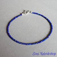 Dünnes Lapis Lazuli Armband aus facettierten Kugeln Bild 2