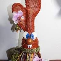 Ostergeschenk ALOHA BUNNY handgefertigte Künstler-Figur Osterdeko Geldgeschenk zu Ostern Osterhase Frühlingsdekoration Bild 1