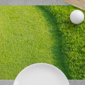 Tischsets I Platzsets abwaschbar - Golfball auf Rasen - aus Premium Vinyl - 4 Stück - 44 x 32 cm - Tischdekoration - Mad Bild 2