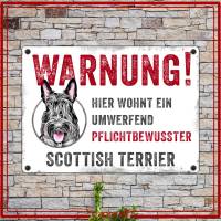 Hundeschild WARNUNG! mit Scottish Terrier, wetterbeständiges Warnschild Bild 2