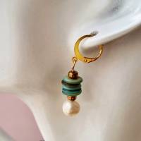 Süßwasserperlen Ohrringe handmade, klassische Perlenohrringe im Boho Stil, 24K vergoldete Creole mit echten Perlen Bild 9
