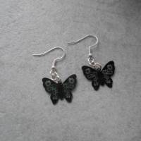 Filigran Schmetterling  schwarz Ohrhänger Ohrringe Haken 925 Bild 1