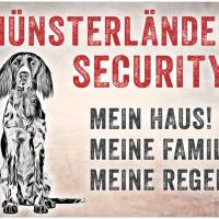 Hundeschild MÜNSTERLÄNDER SECURITY, wetterbeständiges Warnschild Bild 1