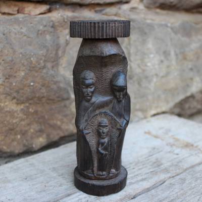 afrikanische Weihnachtskrippe Krippe Holz geschnitzt 50er Jahre