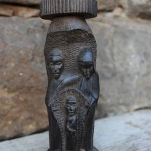 afrikanische Weihnachtskrippe Krippe Holz geschnitzt 50er Jahre Bild 3