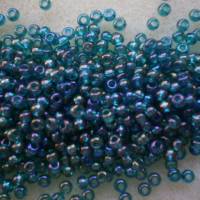 Hochwertige Glasperlen, Rocailles, 2,6 mm / 25 g * peridot rainbow schimmernd Bild 1