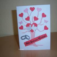 Geldgeschenkkarte-Klappkarte +Kuvert, "Alles Gute zur Hochzeit" mit Lebensbaum, personalisierbar,Postkarte Bild 2