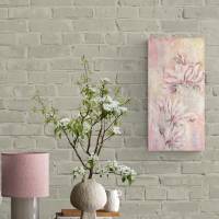 MAGNOLIA DREAMS - elegantes Blütenbild Shabby chic auf 3,5cm dickem Galeriekeilrahmen 30cmx60cm, mit Glitter Bild 2
