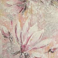 MAGNOLIA DREAMS - elegantes Blütenbild Shabby chic auf 3,5cm dickem Galeriekeilrahmen 30cmx60cm, mit Glitter Bild 7