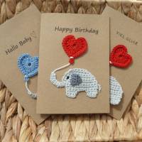 Glückwunschkarte mit Elefant und Herz, Glückwunschkarte Geburtstag Muttertag Valentinstag Bild 4
