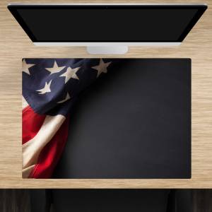 Schreibtischunterlage – Amerika Flagge – 70 x 50 cm – Schreibunterlage für Kinder aus erstklassigem Premium Vinyl – Made Bild 1