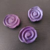 Holz-Knopf in Form einer Blüte in verschiedenen Farben Bild 3
