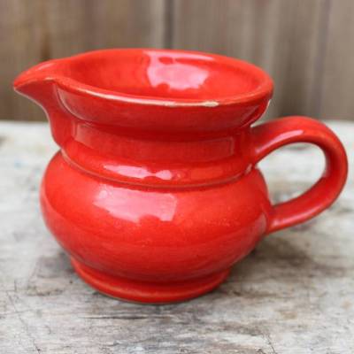 kleines Milchkännchen Sahnekännchen rot Küche WÄCHTERSBACH Küche 70er Jahre