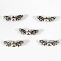 Mini Flügelperlen "Schmetterling" 14x4mm, Farbe silber antik Bild 1