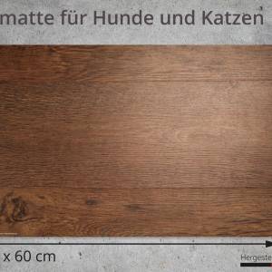 Napfunterlage | Futtermatte „Holzplatte“ aus Premium Vinyl - 60x40 cm – rutschhemmend, abwaschbar, reißfest - Made in Ge Bild 2