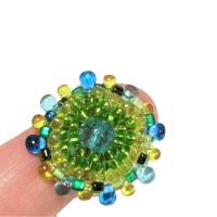 Ring grün blau pastell 25 mm candy colour XS bis XXL verstellbar handgefertigt Glasperlen Unikat boho Bild 1